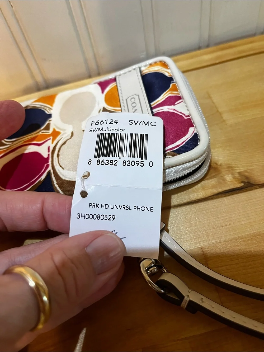 Coach Hand Drawn Scarf Print Phone Wristlet - NWT